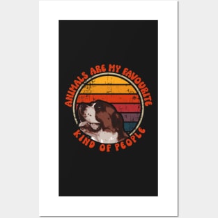 Animals are my favorite kind of people saint Bernard dog lover Posters and Art